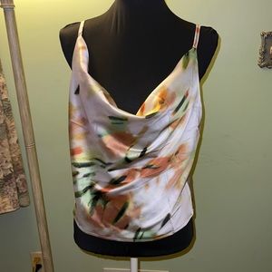 Satin cowl neck top